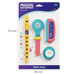 Kit <span class=keywords><strong>de</strong></span> musique pour enfants, instrument <span class=keywords><strong>de</strong></span> musique en plastique, jouet à clapet, <span class=keywords><strong>harmonica</strong></span>, castagnette - Product Image 3
