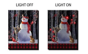 Peinture Lumineuse LED Personnalisable Moderne <span class=keywords><strong>TOPART</strong></span>, Carré, Bonhomme de Neige de Noël, Élan, Illuminé, Toile 30x40cm, Décoration Murale, Direct Usine - Product Image 2