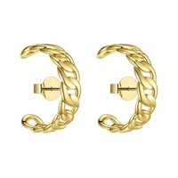 Boucles d'oreilles en laiton en forme de C haut de gamme et tendance, accessoires tissés de luxe léger et de niche