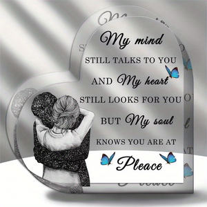 Cadeau de <span class=keywords><strong>deuil</strong></span> Branche d'arbre de bricolage Décoration de bureau en acrylique Ailes d'ange <span class=keywords><strong>Plaque</strong></span> de <span class=keywords><strong>deuil</strong></span> en acrylique en forme de coeur - Product Image 1