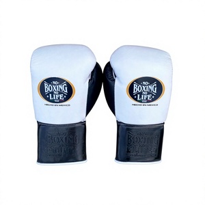 Guantes de Boxeo de Alta Calidad No Boxing No Life, Blancos y Negros, de Cuero Transpirable, con Cordones, para Entrenamiento y Sparring, 16oz 14oz - Product Image 3