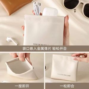 Mini PU Coin <b>Purse</b> With Snap Closure White <b>Small</b> Daily Use Travel Storage Unisex - Product Image 4