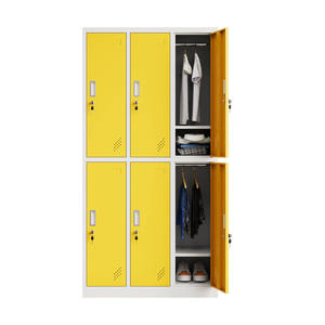 Nuevos Productos: Armarios Modernos de Acero, Armario Resistente para Ropa con 6 Puertas, Cerradura con Llave para Gimnasio, Multicolor, con Barra para Colgar, Armario de Acero Ensamblado - Product Image 3