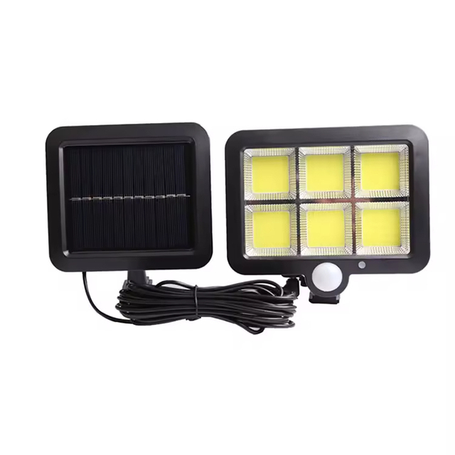 Outdoor Solar Powered 6000K Daylight Garden Lamp IP65 Waterproof Battery Operated LED Motion Sensor Dimmable Wall Light
