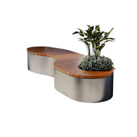 Chaises de parc extérieures modernes et créatives, bancs en acier inoxydable de forme unique, sièges paysagers, chaises pour l'ombrage des arbres et des piscines