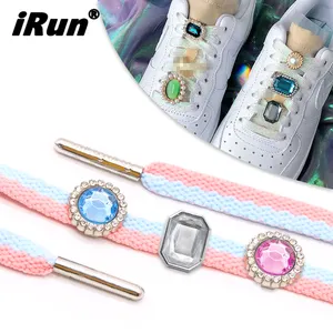 iRun Personalized Custom Metal Shoelace Charms Easy Clean Durable Waterproof Gemstone Shoelace Charm