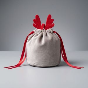 Custom Logo Personalized Reindeer Antler Red Velvet <strong>Christmas</strong> Drawstring Pouch Holiday Candy Jewelry <strong>Gift</strong> <strong>Bag</strong> 2026 - Product Image 6