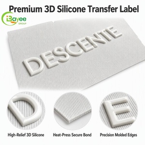 Patch de transfert thermique personnalisé, respectueux de la peau, sans pelliculage, motifs de transfert DTF, logo en silicone 3D pour vêtements - Product Image 1