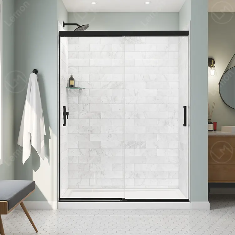 Cabina de ducha de vidrio templado para baño, cabina de ducha Simple de alta seguridad sin marco para Hotel
