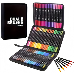 Pennarelli Artistici a Doppia Punta <span class=keywords><strong>all</strong></span>'Ingrosso, da 24 a 148 Colori, Punta Fine per Disegno, Schizzi, Colorazione, Evidenziazione e Illustrazione - Product Image 1