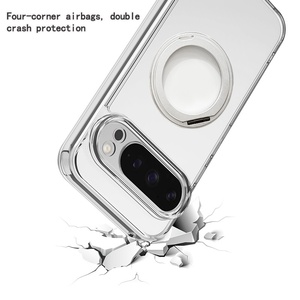 Coque de téléphone magnétique transparente de haute qualité pour Google Pixel 11 Pro XL 10 9 8 7 6 Pro avec protection 360° °   Support de téléphone en métal avec anneau et coque de protection - Product Image 2