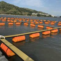 Bouée cylindrique flotteurs d'aquaculture cages de pêche ponton flottant avec barrage de marche pollution des déchets de rivière tenant barrière flottante