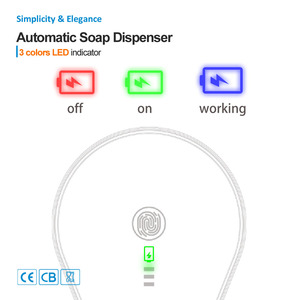 เครื่องจ่ายสบู่โฟมอัตโนมัติแบบติดผนัง ชาร์จด้วย USB ใช้งานแบบแฮนด์ฟรี ไม่ต้องสัมผัส สำหรับห้องน้ำและห้องครัว - Product Image 4
