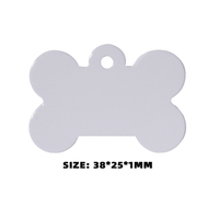 Commerci all'ingrosso Blanks 2D Sublimation Metal dog id name tag Double sides stampa Small bone shape pet tag
