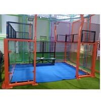Cancha de Pádel Deportiva de Césped Artificial Azul, Panorámica, Interior y Exterior, de 20m*10m, Resistente al Agua, Duradera, con Garantía de Calidad