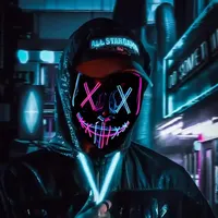 Masque d'Halloween effrayant Vendetta, Masque lumineux d'Anonymous Hacker, Accessoire de Cosplay Thème Film, Masque LED Néon Multicolore Killer Purge Horreur