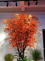Arbre d'érable artificiel, feuilles rouges d'automne, plante bonsai artificielle pour la décoration intérieure et extérieure, maison, jardin, bureau, 1m