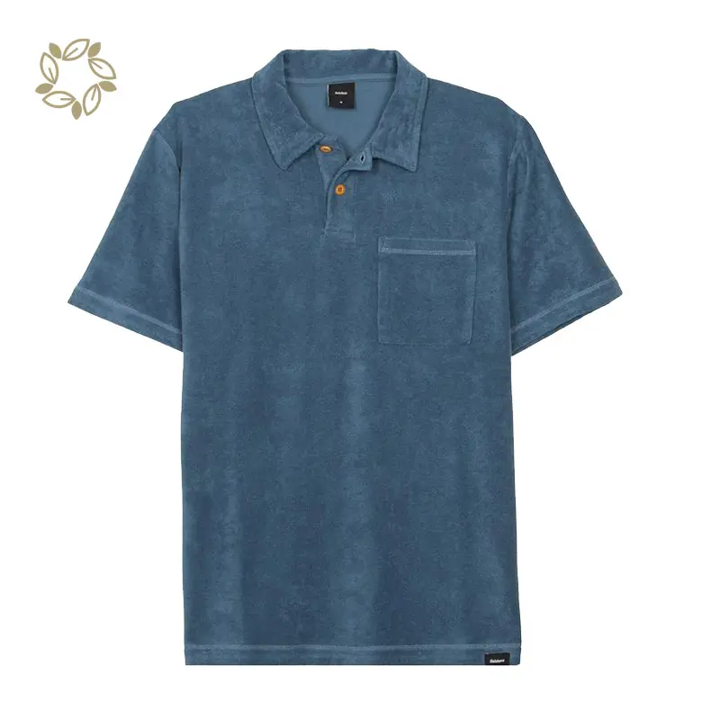 Kaus Polo pria klasik Logo bordir spandeks/katun bundel aneka warna tahan lama French Terry Shirt