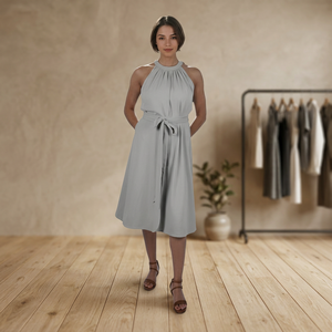 La mejor tela cómoda sin mangas hasta la rodilla vestido de mujer ropa de maternidad para uso diario ropa casual vestido de tela suave - Product Image 2