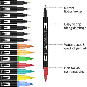 Marqueur d'art de haute qualité à double pointe, fineliner et pinceau, pour dessin, peinture et coloriage - Product Image 2