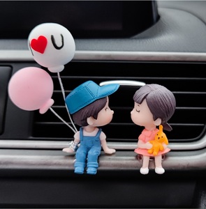 Autodecoratie Hoge kwaliteit kunststof Leuke cartoonparen Actiefiguren Interieurkits Ballonornament Autodashboard - Product Image 4