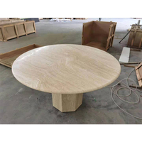 Meubles de maison de luxe Table à manger en marbre naturel Beige Jade Blanc Forme ovale Ronde Table à manger en marbre moderne