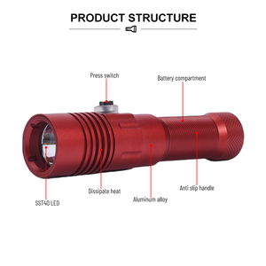 Linterna de Buceo Profesional Asafee DT40, LED SST40, Potente, 2000 Lúmenes, <span class=keywords><strong>Foco</strong></span> Subacuático, Impermeable, Linterna de Buceo - Product Image 3