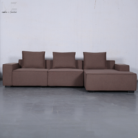 Canapé d'Angle Modulaire Nordique Blanc de Luxe avec Méridienne, Ensemble de Meubles Modernes en Forme de L pour Salon