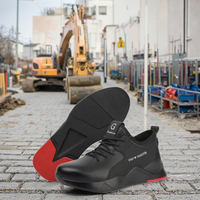 Zapatos de seguro laboral, zapatos de trabajo desodorantes transpirables ligeros, zapatos de seguridad deportivos informales para hombres con fondo de goma