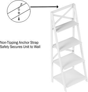 Estante <span class=keywords><strong>de</strong></span> <span class=keywords><strong>Madera</strong></span> Blanco Plegable para Revistas, Literatura y Plantas con Soportes y Estantes Plegables para Exhibición <span class=keywords><strong>de</strong></span> Flores - Product Image 5