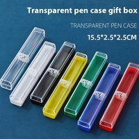 Étui à stylos rectangulaire en acrylique transparent pour stylos-plumes en iridium, boîte de rangement et coffret cadeau en plastique, vente en gros fabricant