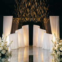 Support de décoration de mariage haut de gamme moderne et élégant en fer détachable en forme de S, pour toiles de fond de 14 pieds de large, de forme spéciale, 1 ensemble