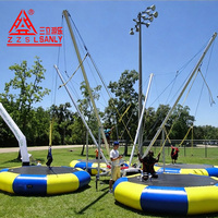 Trampoline gonflable sur mesure pour 4 personnes avec machine de contrôle amovible pour divertissement en plein air