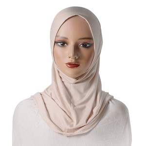 Hiyab Instantáneo de Algodón Listo para Usar, Color Sólido, Hiyab Instantáneo Musulmán Árabe Malayo para Ramadán 2025 para Mujer - Product Image 5