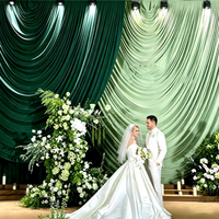 Nouvelle Décoration de Mariage DKB : Rideau en Soie, Toile de Fond Vert Foncé en Spandex, Drapé de Plafond pour Décoration de Fête de Mariage