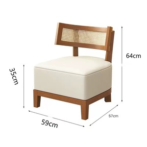 Modern PU Leather <b>Armchair</b> with Wooden Legs Solid Back Design Midcentury Style Comfortable <b>Dining</b> Room Set - Product Image 6