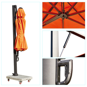 <span class=keywords><strong>Parasol</strong></span> de terrasse hydraulique en aluminium avec poignée ronde, base à roulettes avec réservoir d'eau de 150 kg, <span class=keywords><strong>parasol</strong></span> cantilever en nylon - Product Image 2