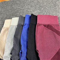Ensemble de sport 2 pièces sexy pour femme, sans couture, en maille ajourée, avec leggings de yoga à manches longues, motif uni, taille haute élastique et respirant
