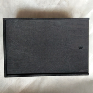 In Logo Trượt Nắp Bằng Gỗ Vận Chuyển Container Sơn Mài Màu Đen Ván Ép Hiển Thị Trường Hợp Hình Chữ Nhật Bằng Gỗ Lưu Trữ Hộp Cho Bao Bì - Product Image 4