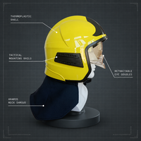 Casque de pompier professionnel ignifuge sur mesure, protection intégrale, avec rails tactiques et visière rétractable