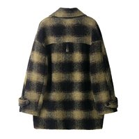 Manteau long à revers à carreaux pour femme, nouvelle collection automne 2026, style décontracté et élégant, chic et rétro, à manches longues