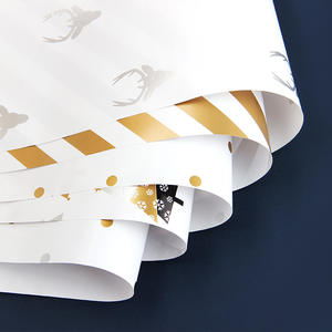 Подарочная упаковочная бумага на заказ, Рождественская упаковочная бумага с золотым тиснением, роскошная упаковочная бумага для цветов, рулон для упаковки подарочной коробки - Product Image 3