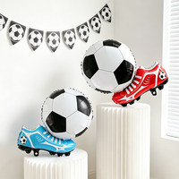 Ballon en aluminium sur le thème du football, grand ballon de football autoportant, décoration de fête d'anniversaire