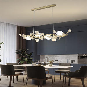 JYLIGHTING モダンデザイン LEDフラワー デリケートな白と緑のシャンデリア＆ペンダントライト ガラスペンダントライト 室内用 - Product Image 4