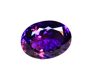 Pierre précieuse améthyste naturelle de forme ovale 10x14 mm, 10,07 carats, avec jeu de couleurs, traitée par cirage/huilage pour la fabrication de bijoux - Product Image 1