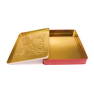 Hộp Sắt Màu Đỏ bao bì container với nắp kim loại vuông sắt hộp tùy chỉnh Hộp quà tặng bao bì - Product Image 5