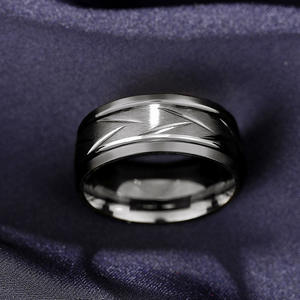 <b>Tungsten</b> Men's Wedding Band Geometric Pattern Minimalist Design DJ088 Fine <b>Ring</b> - Product Image 4