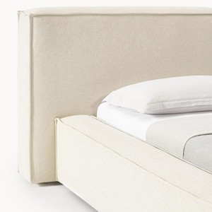 Cadre de lit plateforme minimaliste rembourré avec tête de lit rembourrée pour chambre à coucher, lit en tissu personnalisable (double/king size) - Product Image 5