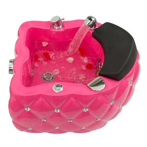 Nouveau design rose en fibre de verre SPA pédicure évier pédicure chaise pédicure bol <span class=keywords><strong>pompe</strong></span> à jet pour spa lavage des pieds en rose - Product Image 3