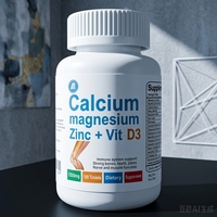 Comprimés OEM de Calcium, Magnésium et Zinc avec Vitamines D3 et K2 – Supplément de Calcium et Magnésium pour le Soutien Immunitaire – Comprimés Vitaminés
